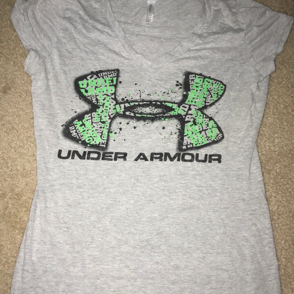 V-neck Under Armor short sleeve shirt.